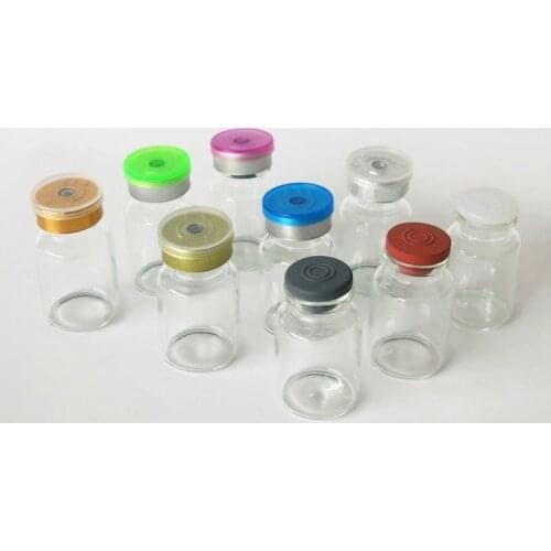 50pcs 10ml Clear Glass Bottles With Filp off Lid Injection Medicine Sample Vial & Rubber Stopper Experimental Test Liquid Bottle