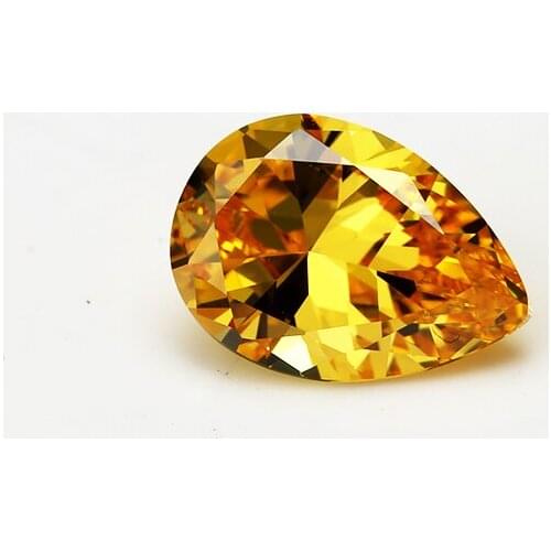50Pcs AAAAA Golden Yellow Stone 3x5mm-13*18mm Cubic Zirconia Stone Pear Synthetic CZ Gems Zirconia