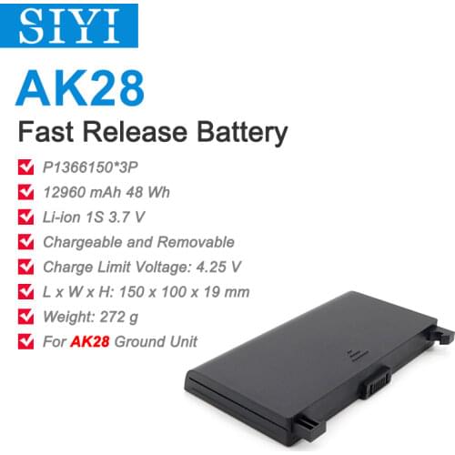 SIYI AK28 Battery LiPo 1S 3.7V 12960 mAh Removable Chargeable for AK28 AK28HD Transmitter Series