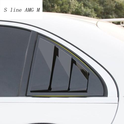Car Styling Rear Window Triangle Shutters decoration panel Covers Stickers Trim For Mercedes Benz C class W205 Auto Accessories