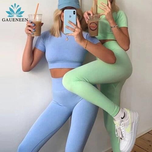 Seamless Women Yoga Set High Waist Yoga Pants Gym Clothing Women Sportswear Sport Shorts Sports Bra T-shirt Workout Sports Set