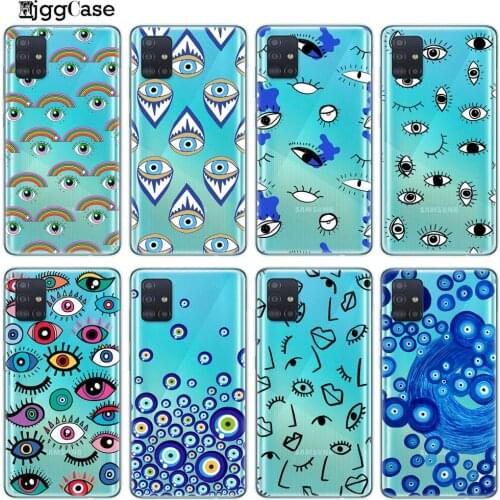 Lucky Eye Blue Evil Eye Print Clear Phone Case For Samsung A01 A11 A21S A31 A41 A51 A71 2020 A10 A20 A30 A40 A50 A70 Back Cover