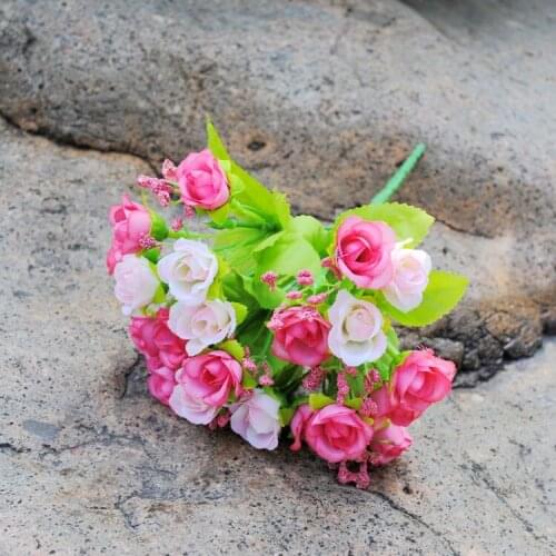 Home Decor Rose Flowers European 1 Bouquet Artificial Flowers Vivid Fake Rose Wedding Home Party Decoration