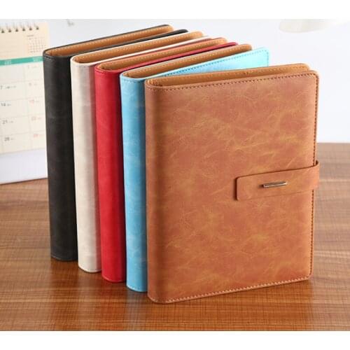 Business loose-leaf notebook pu creative buckle notebook a5 detachable leather diary book cover waterproof