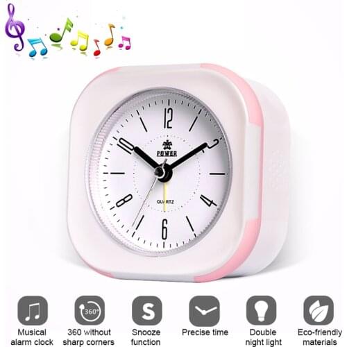 Hot Mute Alarm Clock Kids Creative Bedside Clock Kids Student Children Cartoon Table Clock Bedroom Night Light Music Alarm ClocK