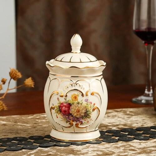 Kitchen Storage Tank Ceramic Snack Can Coffee Pot Sugar Bowl TeaPot Retro Nostalgic Style Tea Caddies With Lid Creative Storage