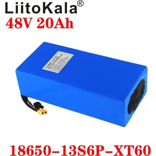 LiitoKala 18650 48V 20ah 13s6p Lithium Battery Pack 48V 20AH 1000W electric bicycle battery Built in 20A BMS T