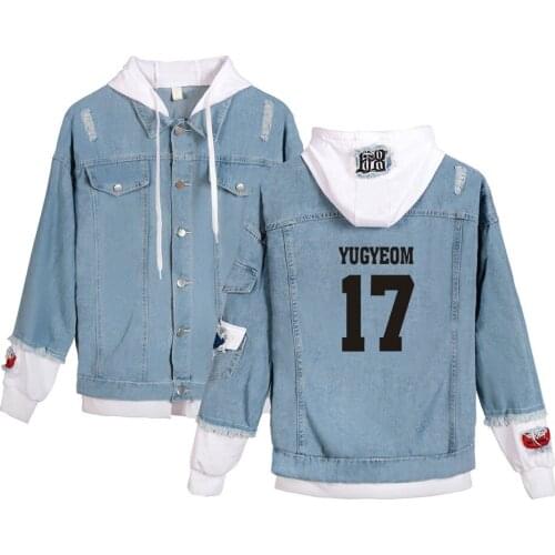 2020 Kpop Fashion GOT7 jeans hoodies Young People Autumn Winter GOT7 Denim Jean wear men/women Popular Hoody Stitching Jacket