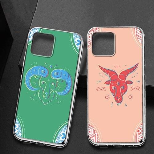 Zodiac Sign fashion shine Phone Case for iPhone 11 12 pro XS MAX Mini 8 7 6 6S Plus X 5S SE 2020 XR