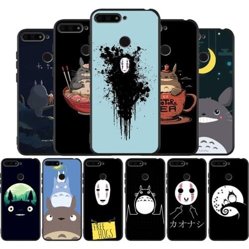Cute Cartoon Happy Totoro Black TPU Silicone Soft Phone Case For Honor 8X 9 8 10 20 30 Lite Pro MATE 9 10 20 30 Pro Lite