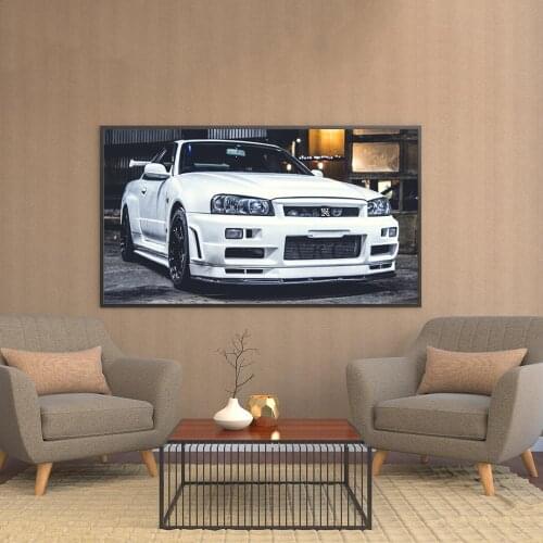Wall Art Canvas Painting HD Print Artwork classic Sports car 1 Pieces Nissan Skyline GTR Car Pictures Bedside Home Decor Posters