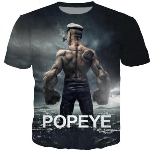 New Classic Popeye Series New T-shirt Men And Women 3d Printing Fashion O Collar Hip Hop Street Casual Summer Jacket