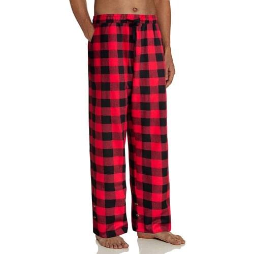 2020 New Men´s Casual Cotton Pajama Long Pant Soft Comfortable Loose Elastic Waistband Plaid Sleepwear Lounge Pants