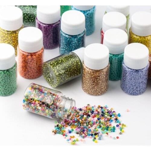 About 3000pcs DIY Clothing Sewing Decor Bottled 2mm Glass Seed Loose Beads Czech Beads Seed Spacer Beads