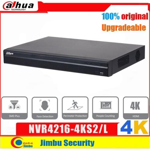 Dahua Original 4K NVR NVR4216-4KS2/L 16CH Up to 8MP Security Camera System DVR Camera Recorder Surveillance Monitor Security