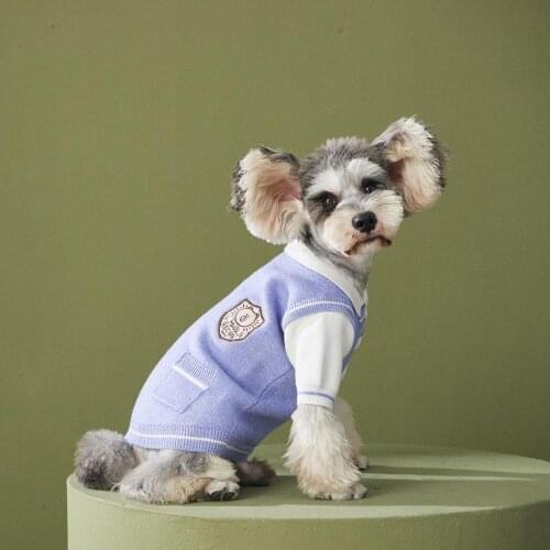 Pet Autumn Winter Fake Two Pieces Design Sweaters Dog Cat Keep Warm Fashion Gentleman Style Knitwear Coat for small dogs