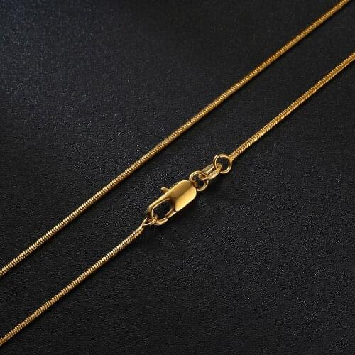 Fashion 18K gold plating Necklace for Men Women Male Hip Hop Jewelry Multiple sizes Copper Square snake chain Necklace