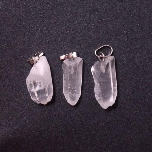 Druzy 12pcs Natural Clear Quartz Crystal Irregular Shape Pendant Simple Style Fashion Trendy Semi-precious Stones Charm Jewelry