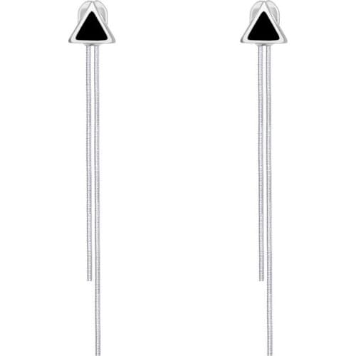 UAH Punk Style Black Geometry Triangle Earring For Women Chic Ear Jewelry Stud Earrings Fashion Brincos Girls Gift NEW 2019