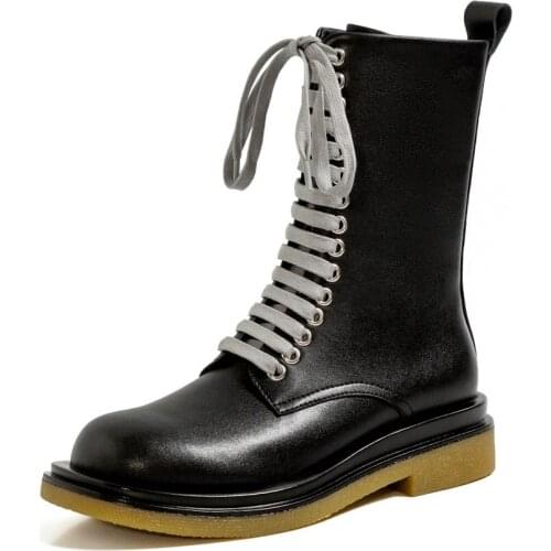 SKLFGXZY 2020 Autumn/winter ankle boots Genuine leather Women boots Riding boots black cowhide Women shoes Size 34-40
