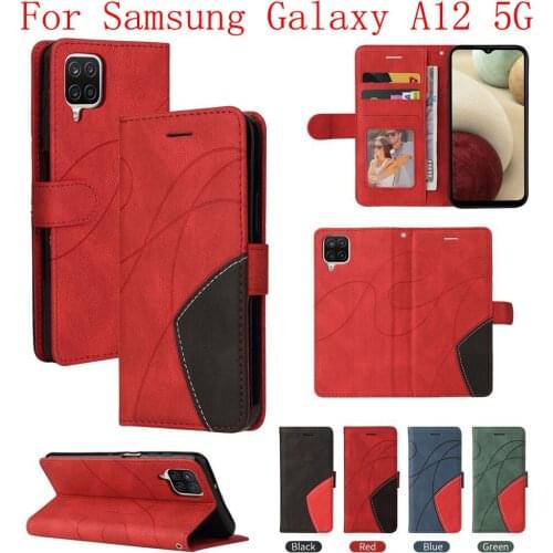Sunjolly Case for Samsung Galaxy A12 5G Wallet Stand Flip PU Leather Phone Case Cover coque capa Case Cover