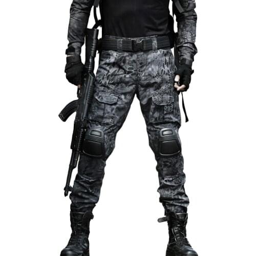 12 Camouflage Color Tactical Clothing Army of Combat Uniform, Military Pants With Knee Pads, Airsoft Paintball Clothing