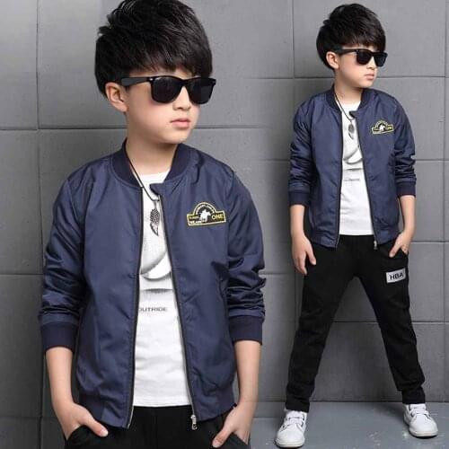 Spring Autumn Jackets for Boy Coat Bomber Jacket Army Green Boys Windbreaker Jacket letter Print Kids Children Jacket age 2-11