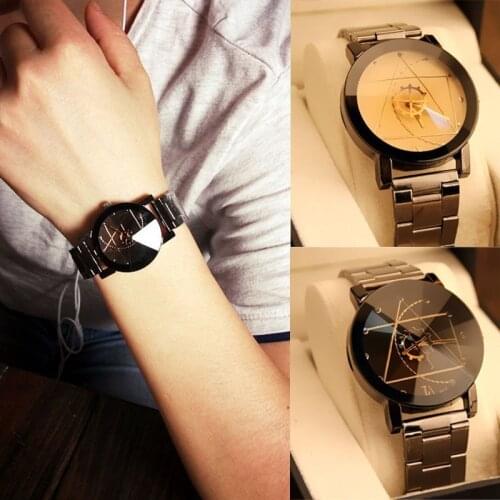 Turntable gear pointer men and women watch Couple personality alloy steel belt watch wholesale 2pcs