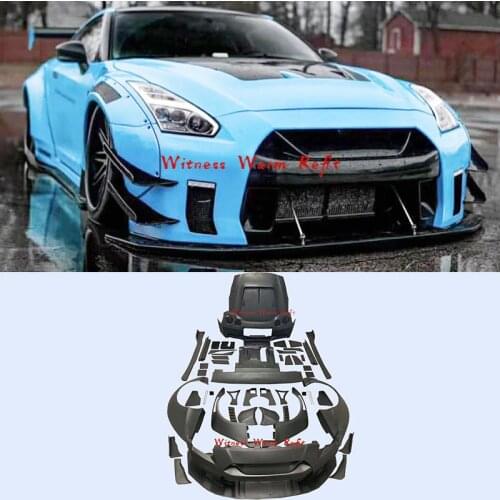 High quality Carbon fiber FRP Material Wide Car Body Kit Front Rear bumper lip spoiler fender For Nissan GTR R35 2009-2015