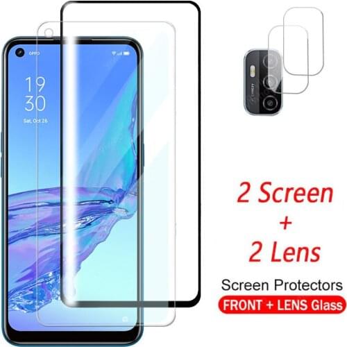 Protectve Glass on for Oppo a53s Screen Protector Protection Camera lens Glass On for Oppo A53 a73 a33 a93 Film Phone Protect