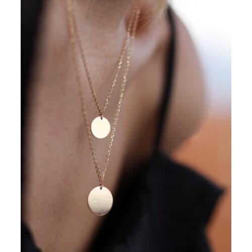 Coins Necklace Handmade Gold Filled Disk Choker 16mm Pendants Collier Femme Kolye Collares Jewelry Boho Necklace For Women