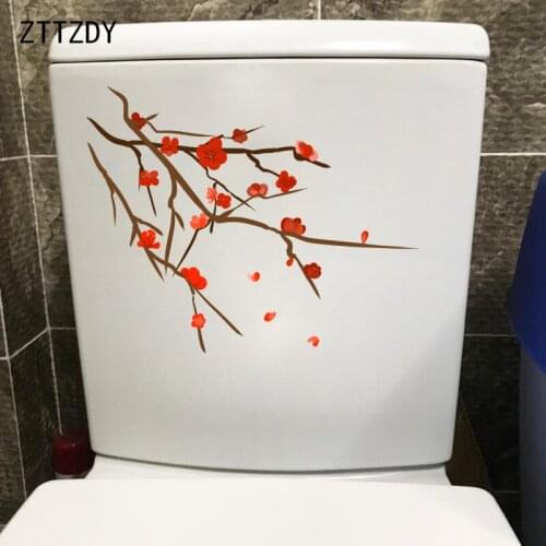 ZTTZDY 22.5*18CM Plum Blossom Flower Bedroom Wall Sticker Decal Home Toilet Seat Decoration T2-0469
