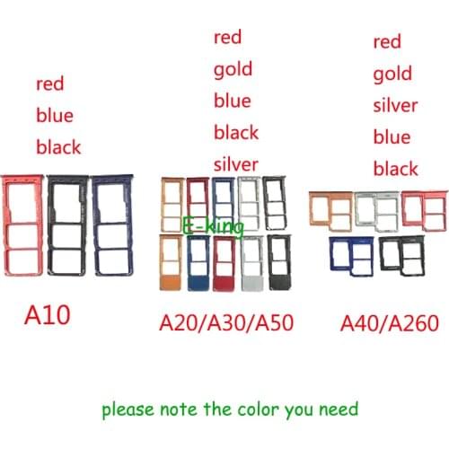 10PCS For Samsung A10 A20 A30 A40 A50 A105F A205F A305F A505F A260 A2 Core Sim Card Slot Tray Holder Sim Card Reader Socket
