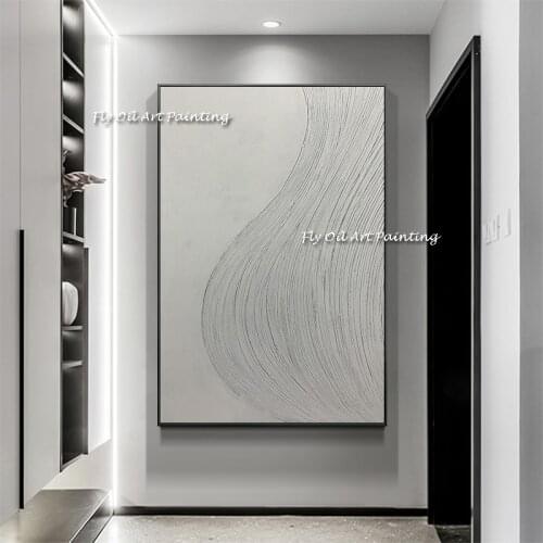 100% Handmade Oil painting Gray Marble Abstract Canvas Painting Picture For for living room Home Wall Art Decoration