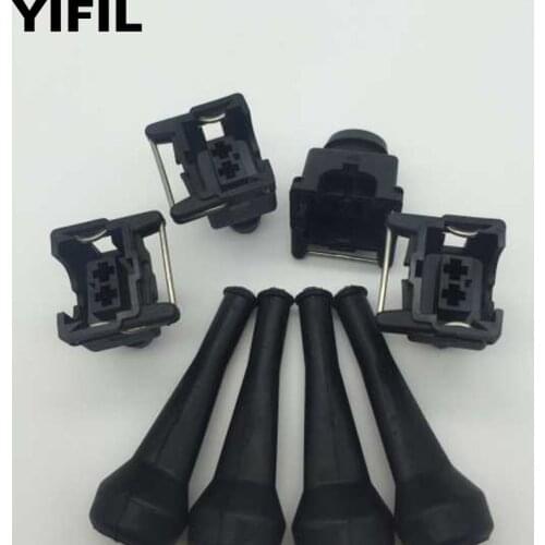100pcs/lot 2 Pin/Way Automotive EV1 Fuel Injector EFI Connector Electrical Wire Plug 1jz ev6 ev14 For Tyco Lucas & Bosch