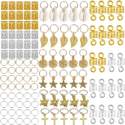 120 Pcs Braids Jewelry Accessories for Decorating Dreadlocks, Golden & Silver Pendants Cute Adornments Hair Decor