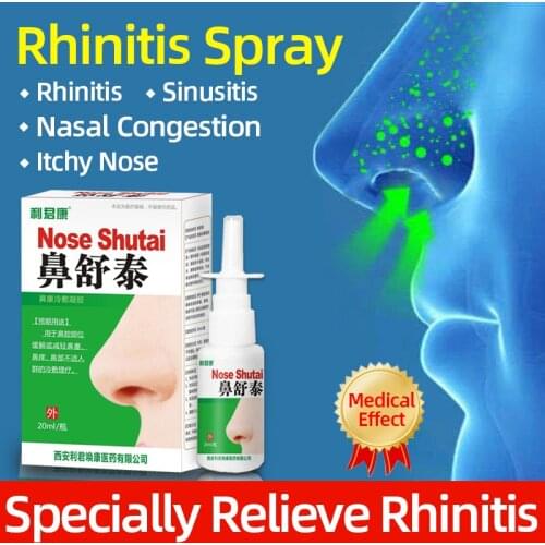 20MLNatural Herbs Rhinitis Spray Sinusitis Treatment Nasal Congestion Itchy Allergic Nose Care Heath Product