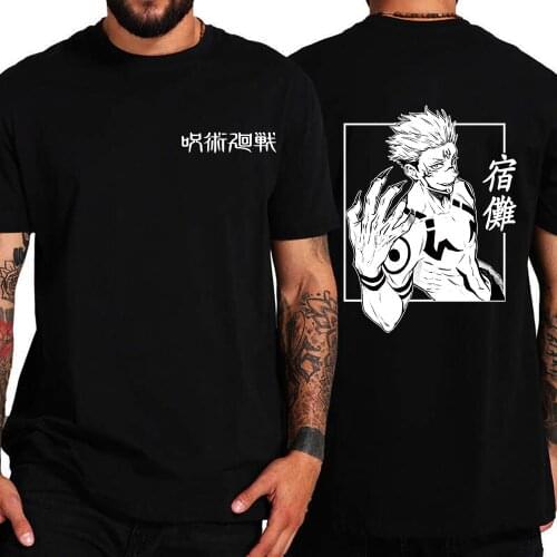 2021 Japanese Anime Jujutsu Kaisen T Shirt Men Sukuna Graphic Tees Cool Funny Unisex T-shirt Male