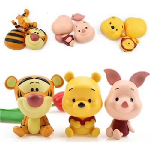 3pcs Disney Winnie the Pooh Mickey Mouse Donald Duck Assemble Figure Toy Bouncing Surprise Ball Children Christmas Birthday Gift