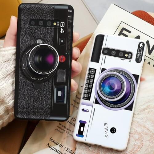 TPU Retro Camera Case For Samsung Galaxy A51 A71 A70 A50 A40 A10 A9 A8 A7 J5 J7 Prime J4 J6 Plus J8 2018 Stand Holder Covers
