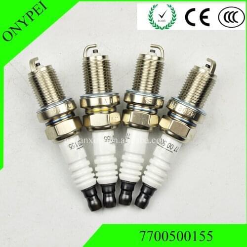 4PCS BKR6EIX-11 FR7DC+ 7700500155 IRIDIUM Spark Plug For RENAULT CLIO KANGOO LOGAN SANDERO SCENIC SPORT TWINGO 19 21 Clio Mk1