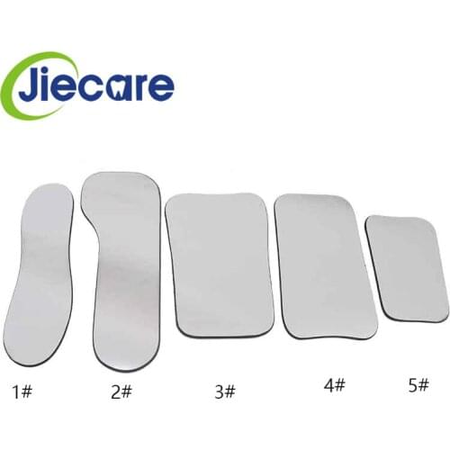 5 PCS/Set Dental Double Side Glass Mirror Orthodontic Intraoral Photographic Reflector Rhodium Occlusal Mirror For Dental Clinic