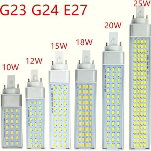 5Pcs/Lot Dimming led Lamp g23 g24 e27 led lamp bulb 10W 12W 15W 18W 20W 25W LED Corn Bulb Lamp Light SMD5730 AC85-265V Tube lamp