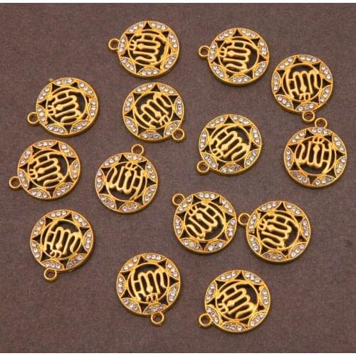 6pcs Gold/Rose gold Colors Hollow Allah Pendant Necklace Women Men Jewelry Middle East/Muslim/Islamic Arab Ahmed Accessories