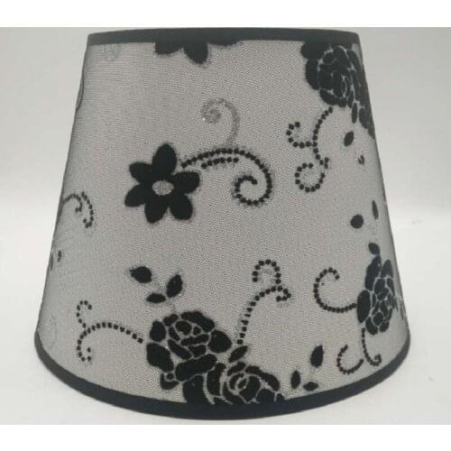 E27 DIA 25cm lamp shades for table lamps black PVC printing lampshade round lamp shade modern lamp cover for table lamp