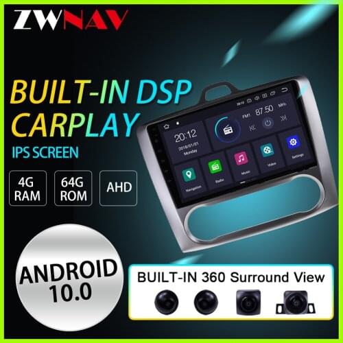Android 10 For ford focus 2 Mk2 2004-2011 Car Radio Multimedia Video Player Navigation GPS 4G64G PX6 360 Surround View
