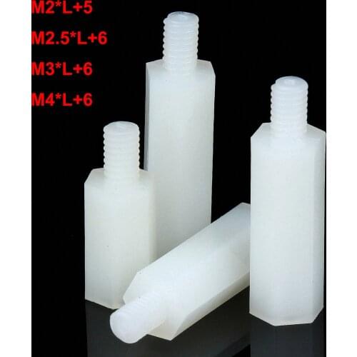 10pcs White Nylon Pillars Standoff Circuit Spacer PCB Board Nut Screws Single Head Hex Stud Spacer Hollow Pillars M2 M2.5 M3 M4