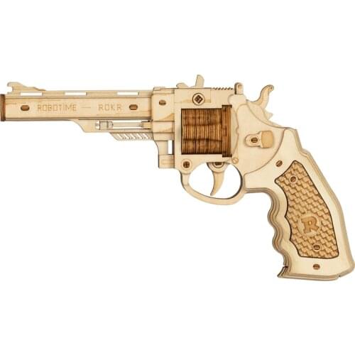 Robotime 3D Wooden Puzzle Rubber Band Guns Justice Guard Toy Corsac M60 For Teens Funny Outdoors Game Shooter Gifts LQ401