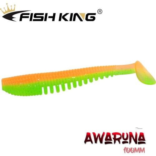 FISH KING Awaruna Fishing Lures Artificial Baits 100mm/8g Wobblers Soft Lures Shad Carp Silicone Fishing Soft Baits Tackle