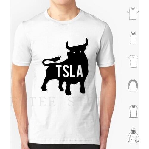Tsla Bull-Tesla Stock-Elon Musk T Shirt Cotton Men Diy Print Elon Musk Tesla Tesla Tesla Stock Tsla Stock Model X Tesla Motors